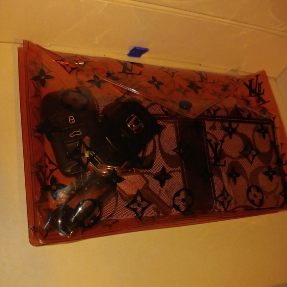 Louis Vuitton PVC Translucent Orange Monogram Envelope Pouch - Picture 12 of 13